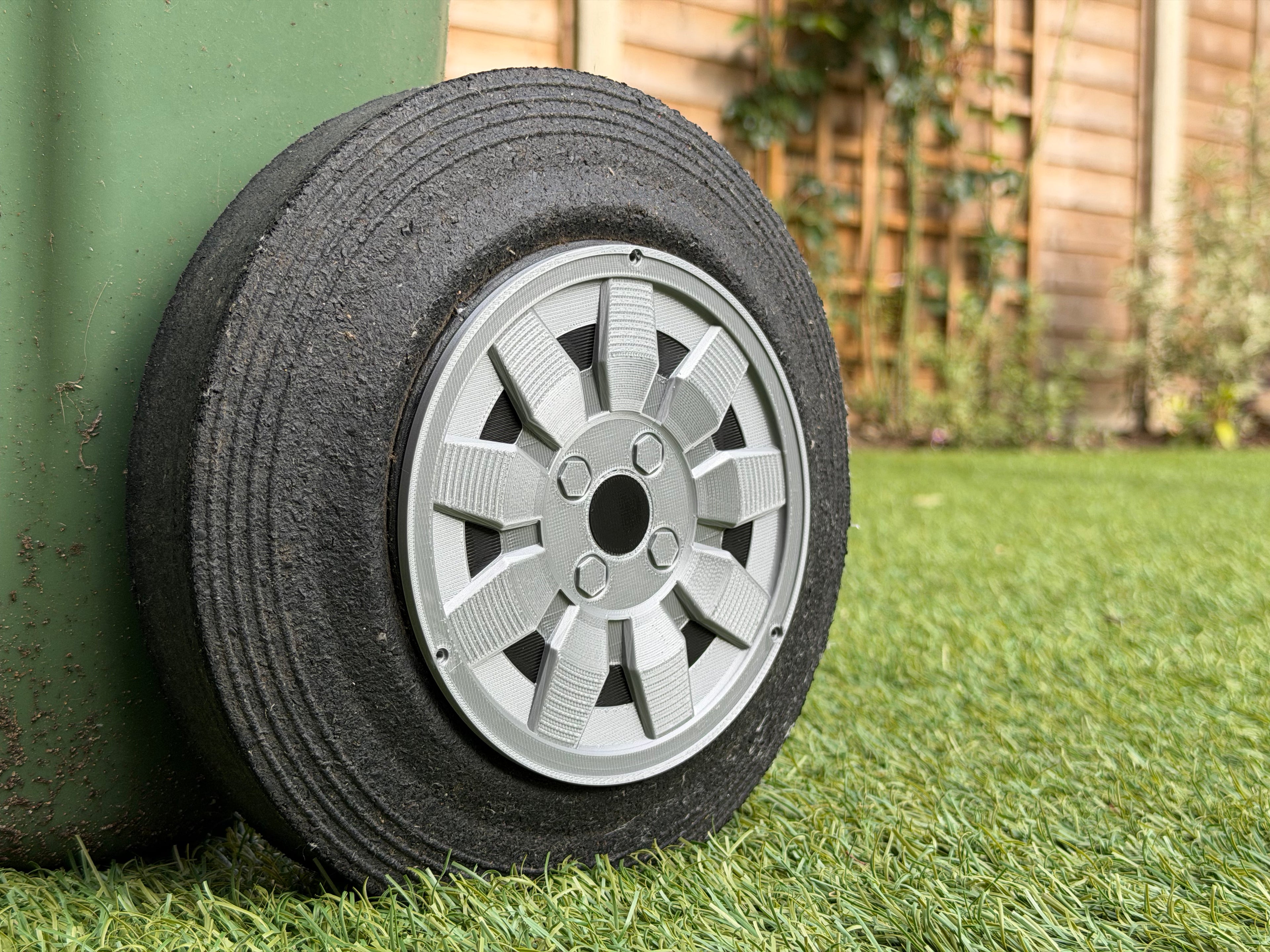 UK Wheelie bin Mk1 Golf GTi style wheel trims (125mm)  binwheels