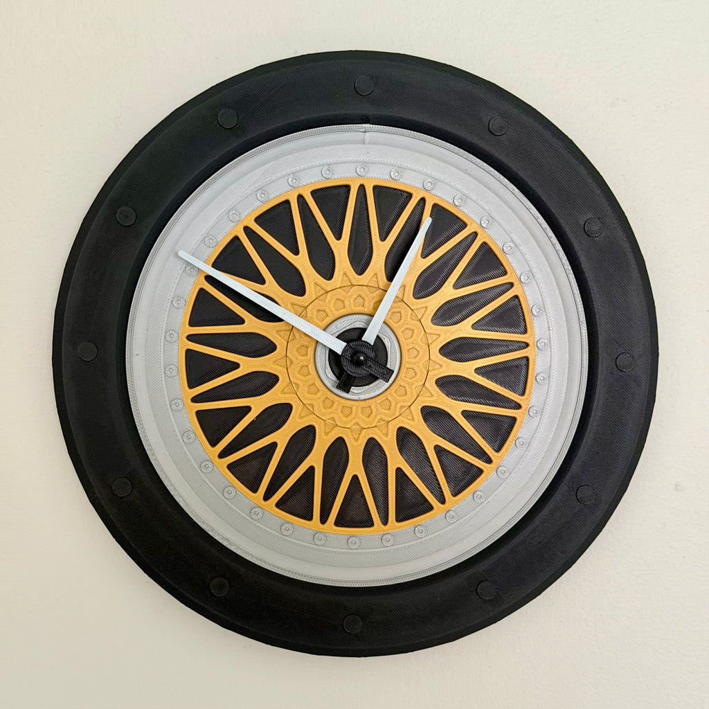 BBS Multi spoke styled wall clock (25cm)