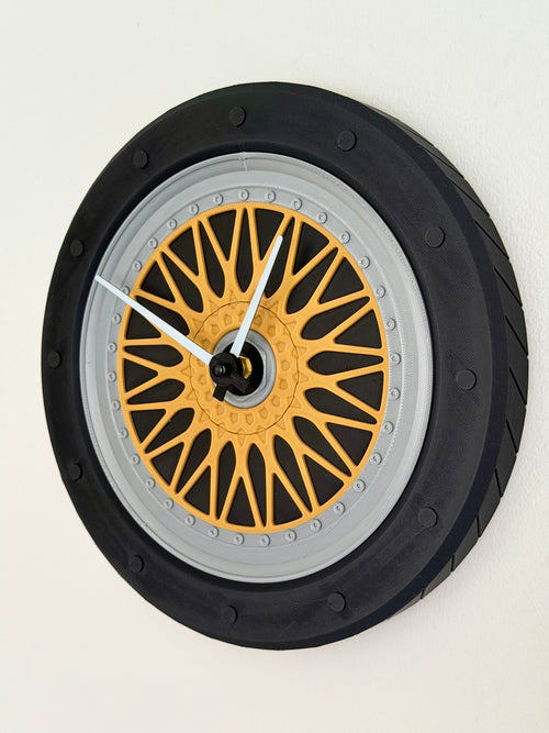BBS Multi spoke styled wall clock (25cm)